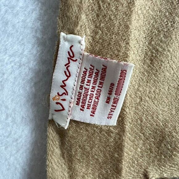 Anthropologie Vismaya Wool Scarf 68x34 Woven Multi Color Plaid Red Brown - Picture 5 of 6